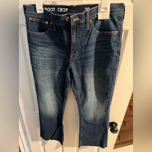 J. Crew Billie Demi Boot Crop Jeans in Dark Blue